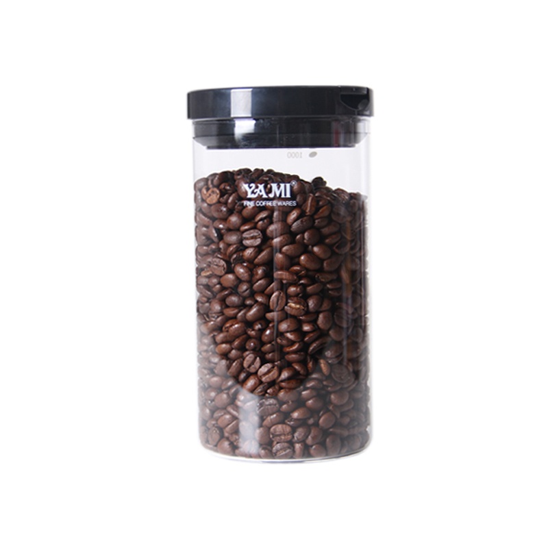 咖啡豆密封罐：臺灣YAMI玻璃密封罐 適當保存咖啡豆防止潮溼變味