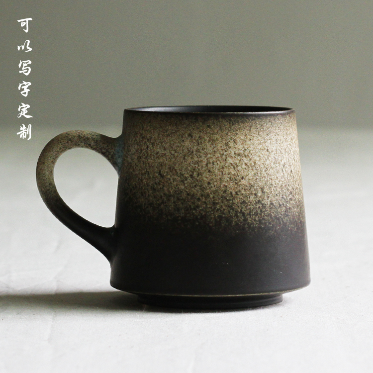 咖啡杯創意設計：復古陶瓷杯磨砂簡約日式拿鐵卡布奇諾咖啡杯