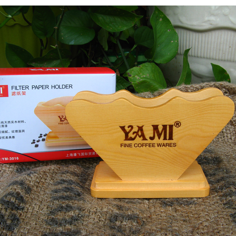 YAMI品牌咖啡衝煮器具：YAMI亞米木製濾紙架木質濾紙託 YM3016