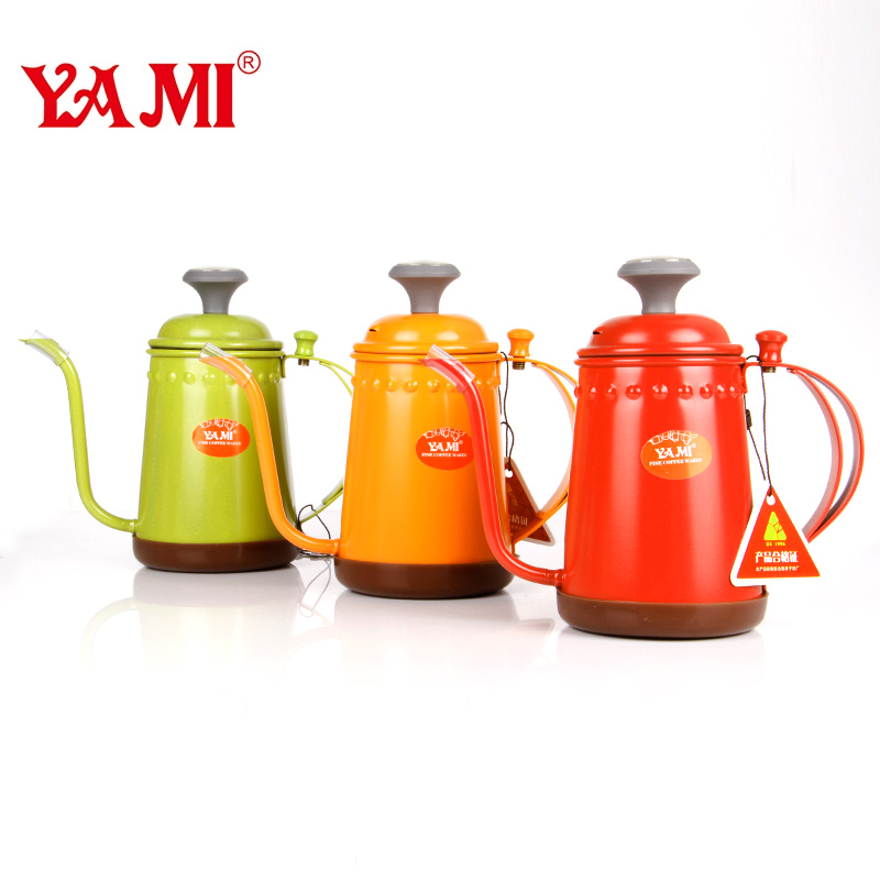 YAMI品牌咖啡衝煮器具：YAMI手衝咖啡細嘴壺不鏽鋼帶溫度計控溫