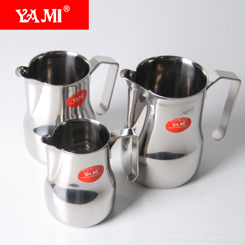 YAMI品牌意式咖啡製作器具亞米意式長嘴不鏽鋼拉花奶泡杯 YM6911