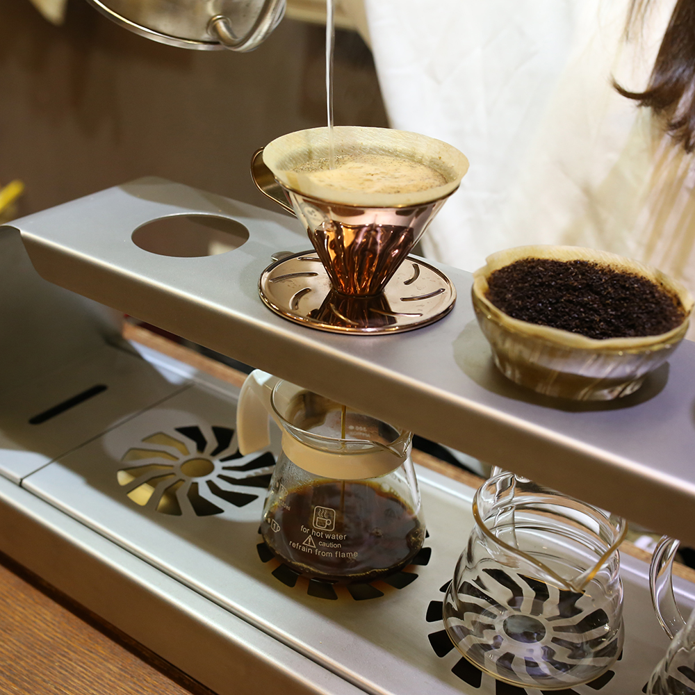 4孔咖啡手衝架愛樂壓架 咖啡吧檯專用2毫米不鏽鋼噴沙 新手必備