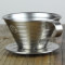 手衝滴濾式咖啡器具：Tiamo不鏽鋼K型手沖泡咖啡過濾杯三孔流設計