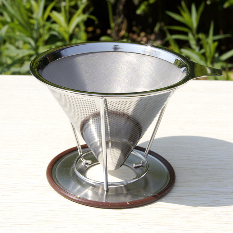 Hario咖啡品牌：雙層咖啡濾杯18-8高密度金屬濾網 手衝咖啡衝煮法