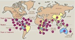 世界咖啡生產國分佈地圖