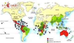 全球咖啡產地地圖