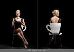 簡潔的時尚 可愛咖啡杯子椅
