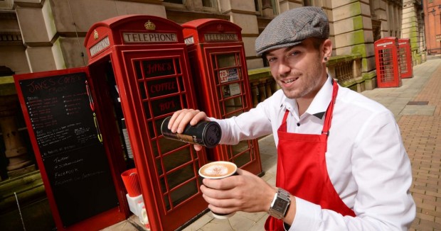 英國最細咖啡店 電話亭變咖啡店