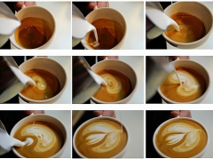 花式咖啡衝調示範 拉花咖啡蒸汽打奶泡