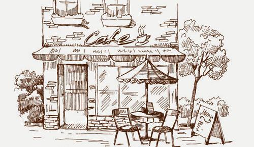 夢中的咖啡館丨咖啡館彩繪欣賞