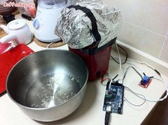 爆米花機改造成的咖啡豆烘焙系統