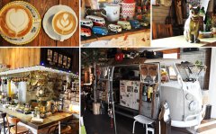 可愛麪包車咖啡館拿鐵拉花課程意式咖啡