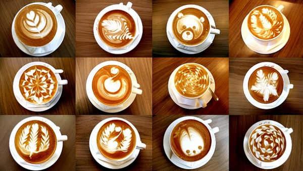 咖啡拉花英文名稱latte art拿鐵藝術意式拼配咖啡豆 濃郁咖啡