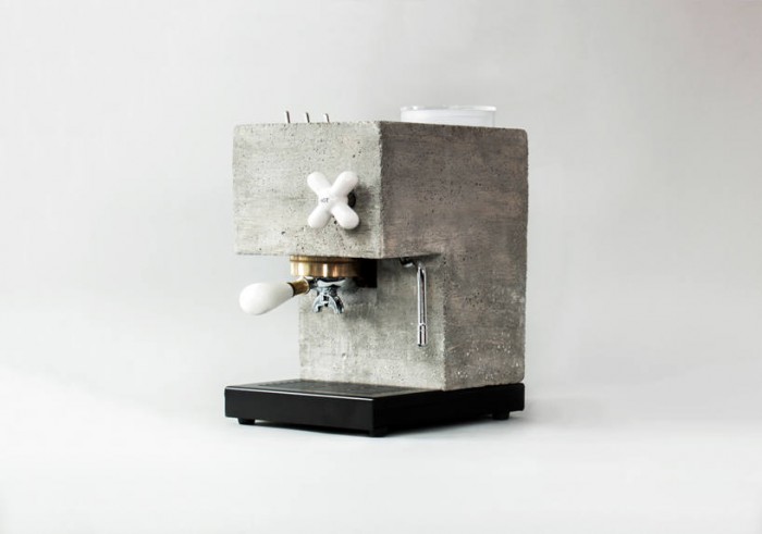 由混凝土製成的濃縮咖啡機的外殼你見過嗎